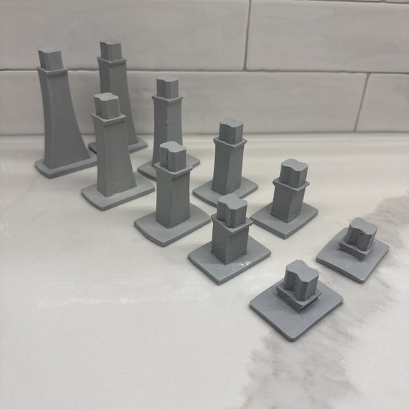 Dons Trains Custom Products Other - Graduated Columns / Piers 10 Pc Disney Toy Monorail Track Low Version - Gray